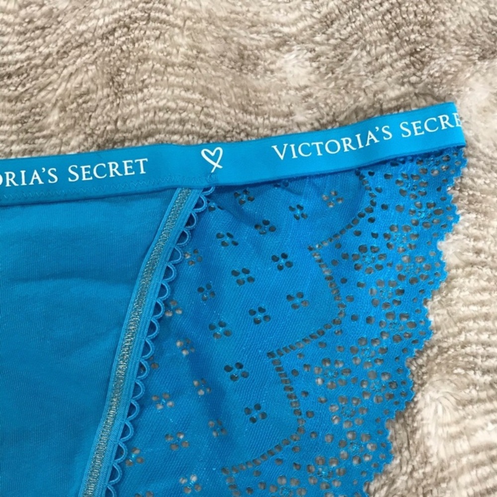 3 for $20 NWT VS Lace String Bikini Blue L & XL - Picture 2 of 5